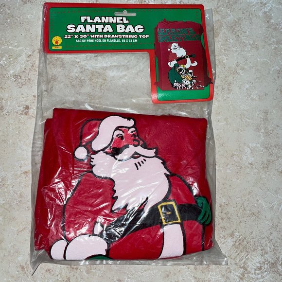 SANTA CLAUS GIFT TOY BAG SACK FLANNEL CHRISTMAS COSTUME ACCESSORY NEW - Picture 4 of 7